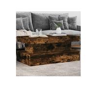 vidaXL Table basse 839851 – avec lumières LED, bout de canapé, 90x50x40 cm – Chêne fumé