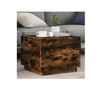 vidaXL Table basse moderne avec lumières LED – Bout de canapé, Chêne fumé