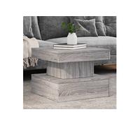 vidaXL Table basse 839845 – avec lumières LED, table d'appoint moderne – Sonoma gris 50x50x40 cm