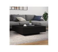 vidaXL Table basse Chêne noir avec lumières LED 100 x 100 x 31 cm