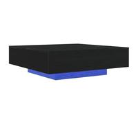 Table basse avec lumières LED Chêne noir 100x100x31 cm Noir