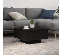 vidaXL Table basse Chêne noir LED Bois d'ingénierie 55 x 55 x 31 cm