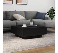 vidaXL Table basse avec lumières LED Chêne noir 80x80x31 cm