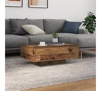 vidaXL Table basse en bois ancien avec lumières LED 85×55×31 cm