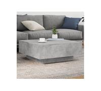 vidaXL Table basse avec lumières LED gris béton 80x80x31 cm