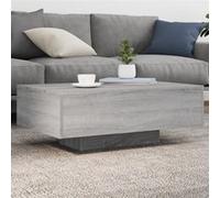 vidaXL Table basse Sonoma gris – lumières LED – 85x55x31 cm – Bois d'ingénierie