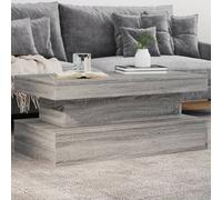 vidaXL Table basse 839845 – avec lumières LED, table d'appoint moderne – Sonoma gris 50x50x40 cm