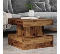 vidaXL Table basse avec lumières LED vieux bois 50x50x40 cm Marron