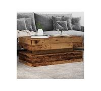 vidaXL Table basse (table d'appoint) vieux bois avec lumières LED 90x50x40 cm – 857718