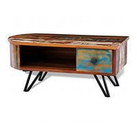 Table basse avec pieds en fer Bois massif de récupération