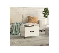 vidaXL Table basse avec pieds en métal Blanc brillant 50x50x40 cm 812738