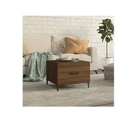 Vidaxl Table Basse Avec Pieds En Métal Chêne Marron 50x50x40 Cm Marron