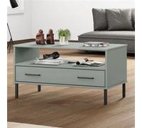 Table basse avec pieds en métal Gris 85x50x45 cm Bois OSLO Gris G