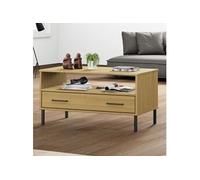 Table basse avec pieds en métal Marron 85x50x45 cm Bois OSLO