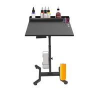 Table basse avec plateau réglable en hauteur - Noir | Table basse de tatouage en fer noir 5,80 kg 6-7 kg Hauteur de charge 68-92 cm Plateau 50 x 35 cm Support Studio Chariot de