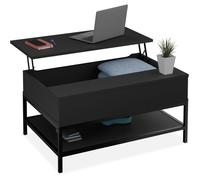 Table Basse avec Plateau relevable,Meuble de Salon,Noire - Relaxdays
