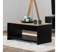 Happy Garden Table basse HEDDA – plateau relevable noire et bois avec rangement