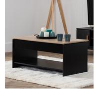 Happy Garden Table basse HEDDA – plateau relevable noire et bois avec rangement