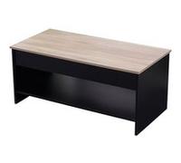 Happy Garden Table basse HEDDA – plateau relevable noire et bois avec rangement