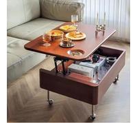 Table basse avec plateau relevable pour salon, table basse carrée en bois, table d'appoint moderne, table de chevet en fer