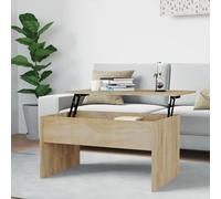 Table Basse avec Plateau Relevable Rangement Hauteur Réglable Table de Salon 80x50,5x41,5 cm