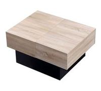 Happy Garden Table basse Greta – Noire, plateaux amovibles et coffres de rangement en bois