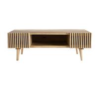 Table basse avec portes coulissantes bois manguier massif ALBA