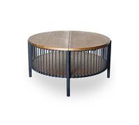 Table Basse Avec Rangement "Bertha" 84cm Naturel & Noir