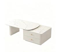 Table basse avec rangement, plateau en pierre frittée, table carrée moderne | Table basse de luxe haut de gamme au design minimaliste moderne pour le salon d'une demeure de prestige(B)
