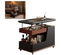 Table basse avec rangement - Table à roulettes moderne rotative à 360° pour les petits espaces - Idéale pour le salon, la cuisine et la chambre à coucher