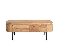 Table basse avec rangements en bois et métal noir 4 tiroirs l115 cm napoli