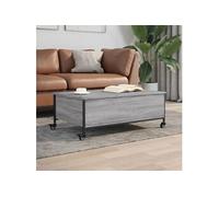 vidaXL Table basse 842299 – avec roulettes, rangement, bout de canapé, moderne