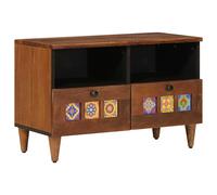 Table basse avec tiroir Bois de mangue massif salon en bois rangement vidaXL vid