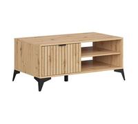 PEGANE Table Basse avec tiroir et 2 étagères,Coloris Chêne Artisan - Longueur 110 x Profondeur 60 x Hauteur 50 cm