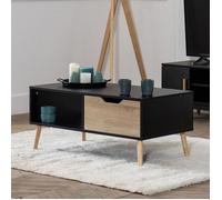 Happy Garden Table basse FREJA style scandinave avec tiroir noire
