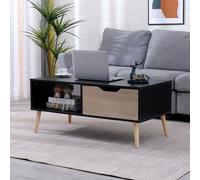 Happy Garden Table basse FREJA style scandinave avec tiroir noire