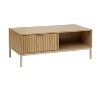 5five Table basse Tasso effet bois naturel 100 x 40 cm 1 tiroir 1 niche Beige