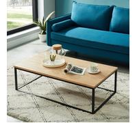Table basse - BAÏTA - Gamme BRIXTON - Placage frêne et métal noir - L 110 x P 60 x H 34 cm