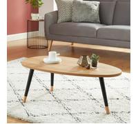 Table basse - BAÏTA - Gamme ORGANIC - Effet chêne et noir - L 88 x P 48 x H 34cm