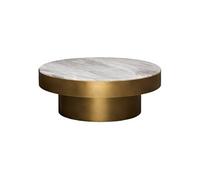 ATMOSPHERA CREATEUR D'INTERIEUR - Table basse ronde graphite, diamètre 80 cm, dorée