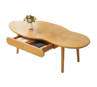 Table Basse Bars Salon Style Médiéval Forme Nuage Forme Nuage Coffee Table avec Deux Tiroirs Tables À Plateau Large Coins Arrondis Robuste et Résistant Tables Centrale pour Salon, Bureau(Brass)