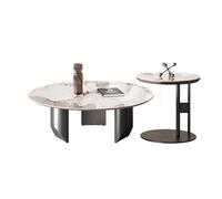 Table basse basse en dalle de roche, petite table d'appoint ronde pour maison, table ronde haute et basse minimaliste moderne pour salon tables (120 x 120 x 40 cm)