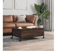 Table basse - BDM - avec roulettes chêne marron bois d'ingénierie SQZR632862 Home - Living
