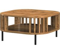 Table basse BDW canapé avec étagère table d'appoint lowboard, lamelles de chê...
