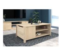 Parisot Table basse BETTY rectangulaire décor chêne panneau de particules L110xH42xP60cm