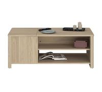 Table basse BETTY rectangulaire - En panneau de particules revêtu papier - Décor chêne - Classique - L110 x H42 x P60 cm