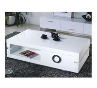 Table Basse BIANCA avec rangement - LA MAISON DU CANAPÉ - Contemporain - Design - Laqué - Blanc