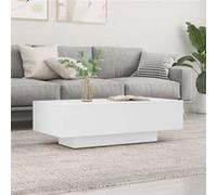 Table basse blanc 100x49,5x31 cm bois d ingénierie blanc G