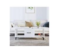 Table basse Blanc 102x50x40 cm Bois d ingénierie