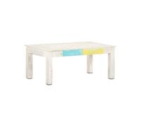 Table basse Blanc 110x60x45 cm Bois de manguier massif